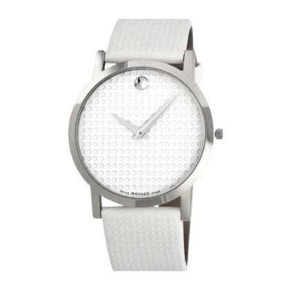 Movado MW-0606019 White Leather Strap Women Watch